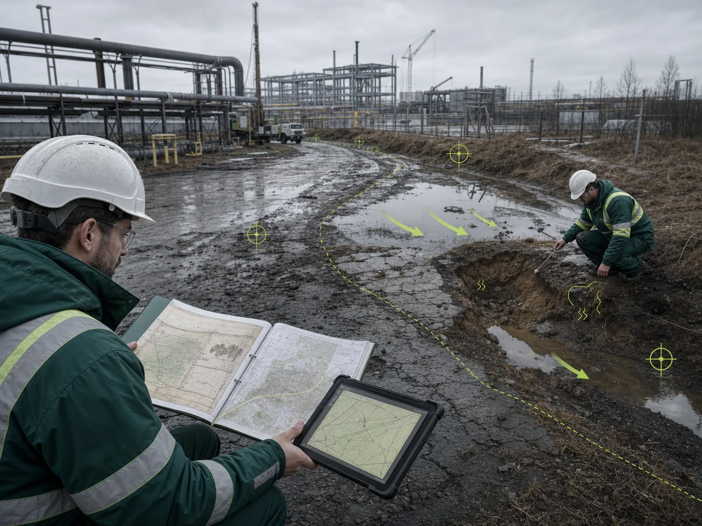 Рекогносцировка площадки перед геологическими работами